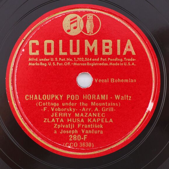 Jerry Mazanec - Rano Raničko / Chaloupky Pod Horami 1941 10" 78rpm Record 280-F - Picture 3 of 16